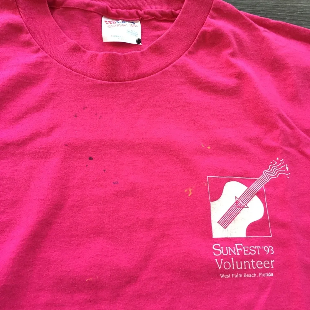 Vintage 1990’s Single Stitch T-Shirt Barnett Bank Sunfest Volunteer - Picture 8 of 12